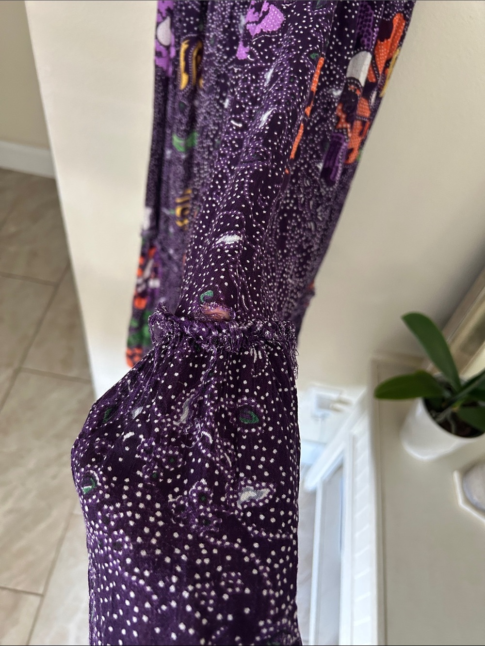 Free People One Bali Nights rare boho purple Floral Maxi Dress XS - Picture 7 of 15